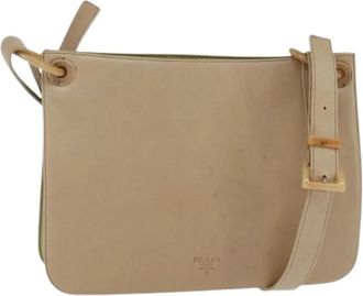 Prada Pre-owned Shoulder Bag - Dames - Vintage Schoudertas - Beige - ONE Size - Leer - Vintage