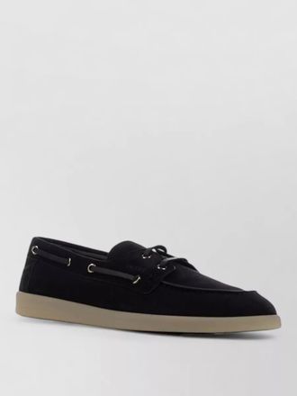 Prada boat shoes moc toe rubber sole eyelets