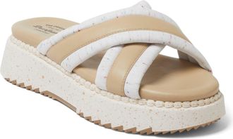 Dearfoams Womens Daisy Cross Strap Platform Sandal