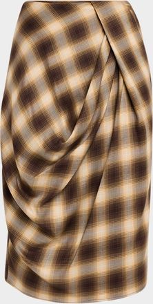Co Draped Check Skirt