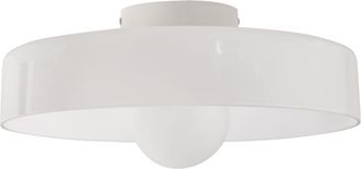 Beliani L&aacute;mpara de techo Vidrio Blanco