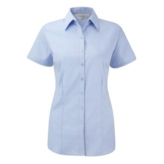 Russell Athletic Russell Dames/dames Visgraat Werkshirt met korte mouwen (Lichtblauw)