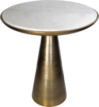 Schubiger M&ouml;bel Beistelltisch Aluminium Marmor H: 50 cm