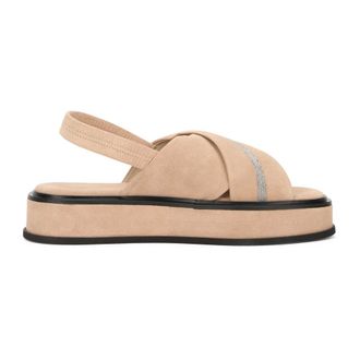 Fabiana Filippi Flat Sandals, female, Beige, Size: 10 US Asd273A918 Sandal