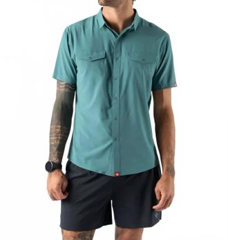 Rabbit Mens High Country Short Sleeve Shirt In Hydro/blue Plaid