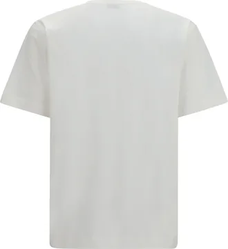Burberry Mens Check Cotton T-Shirt Chalk T-Shirts And Polos