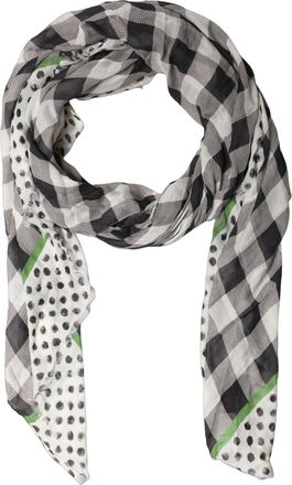Dolce & Gabbana Black White Napoli Modal Check Shawl Womens Scarf