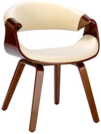 Clp Silla De Comedor Foley Nogal/crema Simil Cuero