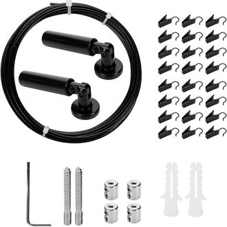 OEM Kit De Barra De Cortina De 5 M, Cable De Acero Para Cortinas, Para Colgar Fotos, Cuadros, Notas, Cortinas Y Decoraci&oacute;n De Pared Para Habitaci&oacute;n Infant