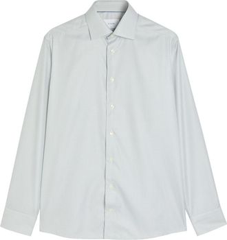 Eton Houndstooth Cotton-twill Shirt - Light Green - 42 (C16.5 / XL)