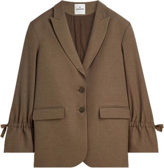 Summum Jassen, Dames, Bruin, XL, Leer, Blazer Twill Melange