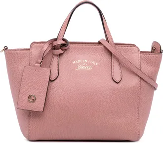 Gucci Pre-owned Womens Swing Tote Bag Leather - Rose Gold - One Size