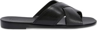 Giuseppe Zanotti Flavio crossed-leather sandals - men - Leather/Leather/Leather - 42 - Black