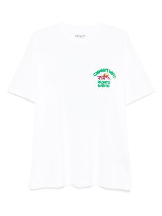 Carhartt Work in Progress White Crewneck Printed T-Shirt