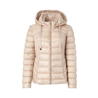 Liu Jo Jassen, Dames, Beige, L, Nylon, Gewatteerde jas met capuchon, beige