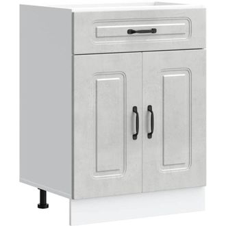 vidaXL Kitchen Base Cabinet Kalmar Concrete Grey Engineered Wood Vidaxl