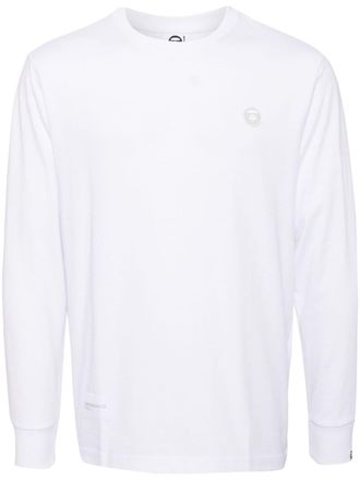 Aape By A Bathing Ape logo-patch long-sleeved T-shirt - White