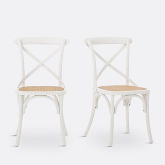 La Redoute Interieurs Set van 2 stoelen, hout en riet Cedak