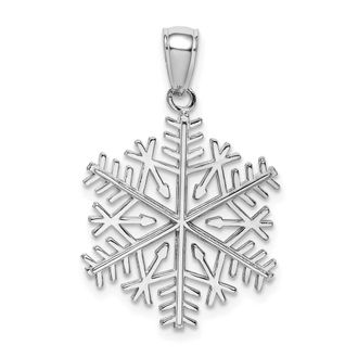 Diamond2Deal 14k Gold Polished Snowflake Pendant