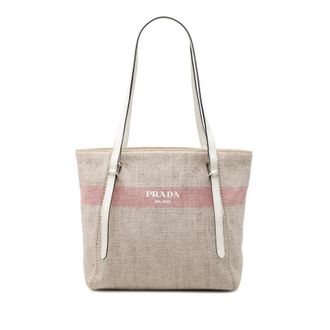 Prada Pre-owned Prada Canvas Logo Stripe Shopper Tote Ladies 94XGIWBOQ1SDQZ7X