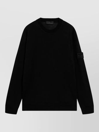 Stone Island crew neck knit sweater long sleeves patch