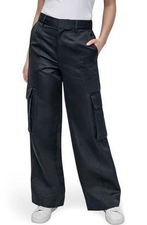 DKNY High Waist Wide Leg Cargo Pants in Black at Nordstrom Rack, Size 2