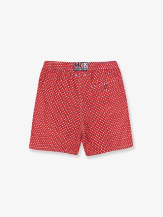 MC2 Saint Barth Mens Nylon Swim Shorts Red Recycled