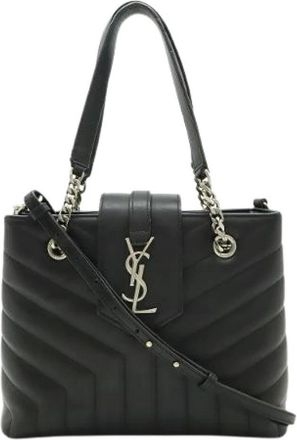 Saint Laurent Pre-owned Paris Loulou lederen 2-way schoudertas - Dames - Vintage Schoudertas - Zwart - ONE Size - Leer - Vintage