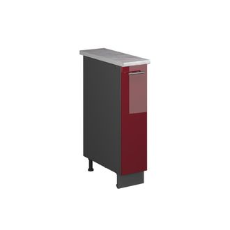 Vicco Mueble De Botica Fame-line, Rojo Burdeos Alto Brillo/antracita, 20 Cm, Et M&aacute;rmol, Vicco