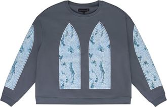 Who Decides War by Ev Bravado Sweater met print - Grijs