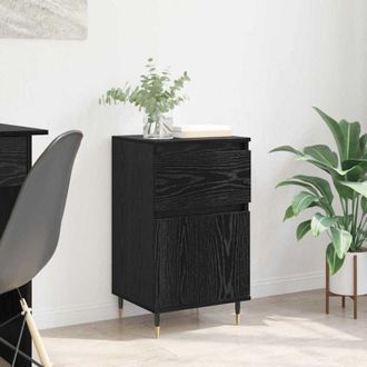 vidaXL vidaXL Credenza con cassetto Rovere Nero 40 x 35 x 70 cm