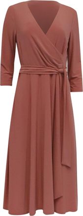 Ralph Lauren Lauren Ralph Lauren Surplice Jersey Midi Dress in Pink Polyester