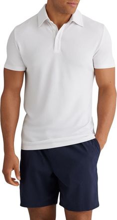 Tommy John Modal Blend Piqu&eacute; Polo in White at Nordstrom, Size Medium