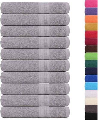 vidaXL Asciugamani 10 pz Grigio 100x200 cm 360 g/m&sup2; 100% Cotone - Vidaxl