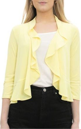 Nina Leonard Chiffon Ruffle Bolero in Lemon Zest at Nordstrom Rack, Size X-Large