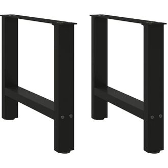 vidaXL Vidaxl - Patas Para Mesa De Centro Negras (2 Unidades, 60 X 42-43 Cm, Acero)