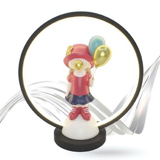 Trade Shop Trade Shop - Lampada Led Tavolo Decorativa Ricaricabile Bambina Con Palloncini In Poliresina 9014905