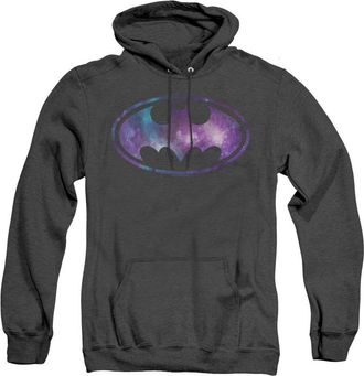 Gildan Batman Galaxy Signal Adult Heather Hoodie / Hooded Sweatshirt