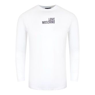Moschino Love Moschino T-shirt Met Opvallend Logo En Lange Mouwen, Wit