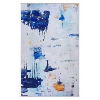 Beliani Alfombra Multicolor 140 X 200 Cm Efecto Pintura Abstracta Impresa Pelo Corto Estilo Moderno Adapazari