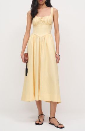 Reformation Balia Linen Sundress in Parmesan at Nordstrom, Size 10