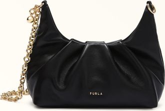 Furla Delia Shoulder Bag Xl Nero Black Nappa Leather Woman