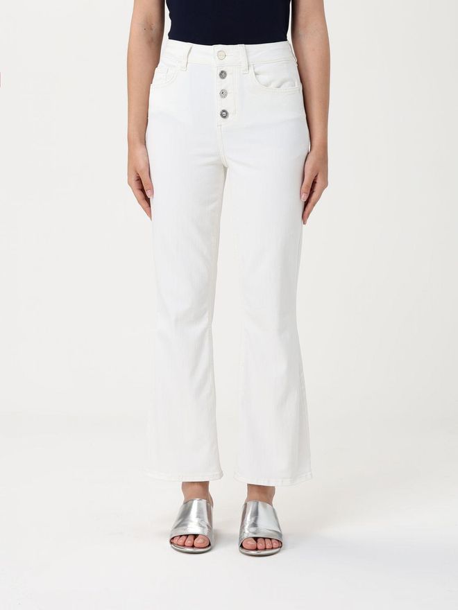 Pantalone flared in cotone stretch