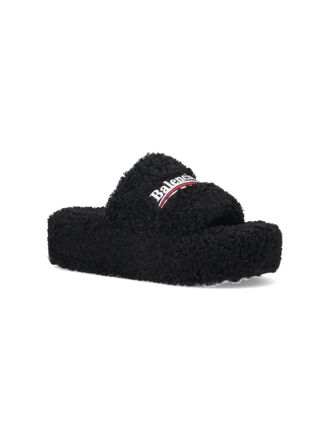 Balenciaga Womens Sandals Black Polyester