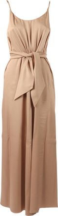 Emporio Armani Gathered Bodice Fabric Belted Midi Dress