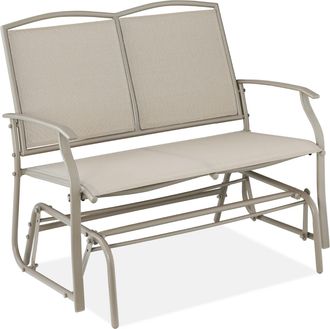 Best Choice Products 2-Person Outdoor Swing Glider, Steel Patio Loveseat, Bench Rocker w/ Armrests