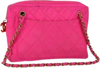 Chanel Pre-owned Vintage Nylon Schoudertas - Dames - Vintage Schoudertas - Roze - ONE Size - Nylon - Vintage