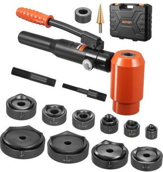OEM Kit De Punz&oacute;n Pelador De 15 T, Juego De Punzones De 12,7 A 101,6 Mm, Herramienta Para Hacer Agujeros, Con 10 Matrices Para Armarios El&eacute;ctricos Met&aacute;lic
