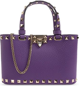 Valentino Garavani Leren Tas met Studs - Dames - Handtassen - Paars - ONE Size - Leer - Tassen