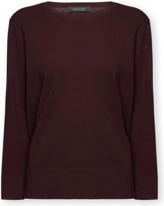 Elena Miro Truien & Vesten, Dames, Rood, XS, Polyester, Trui met ronde hals en driekwart mouwen